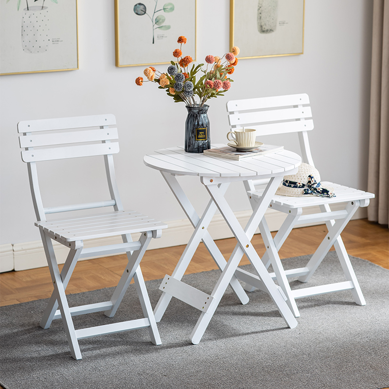 实木折叠桌椅套装北欧现代简约户外便捷式阳台室内休闲木质桌椅