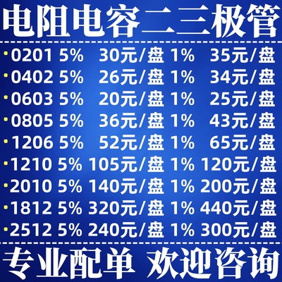 贴片电阻电容二三极管IC芯片配单