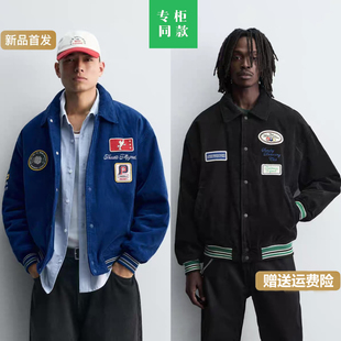 柜799！秋季新品男美式休闲宽松刺绣补丁饰灯芯绒夹克外套6318420