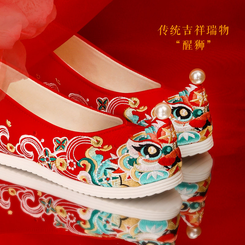 布鞋七月醒狮绣花鞋祥瑞古装国潮汉服夏】原创内【古风荷2025