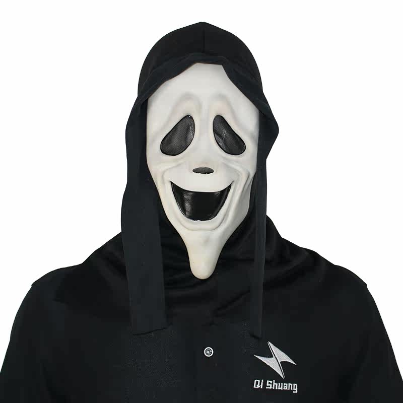 恐怖鬼脸开口笑面具头套化妆舞会惊声尖叫头饰万圣节派对恶搞道具