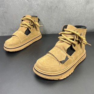 2023秋冬新款保暖男鞋厚底增高真皮丑萌鞋加绒加厚棉鞋男款小丑鞋