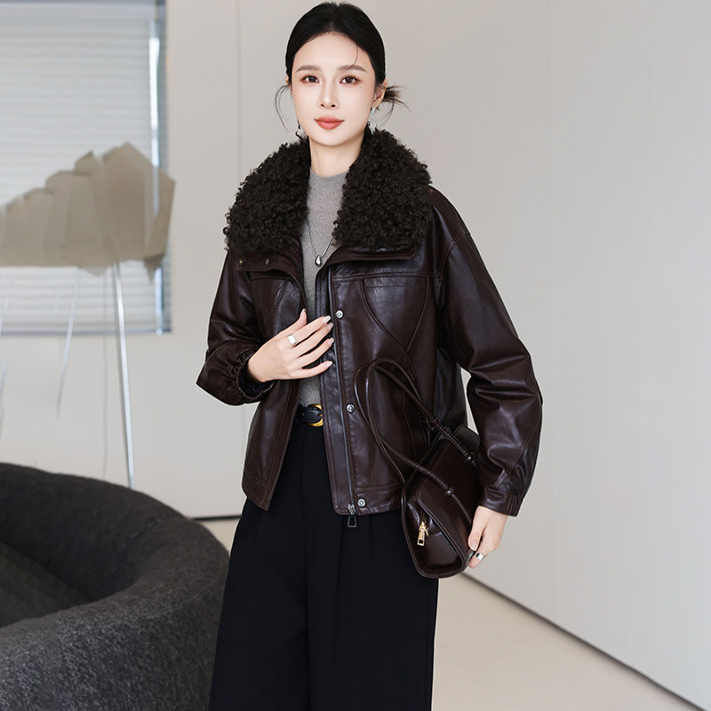 真皮羽绒皮衣女绵羊皮鹅绒服外套