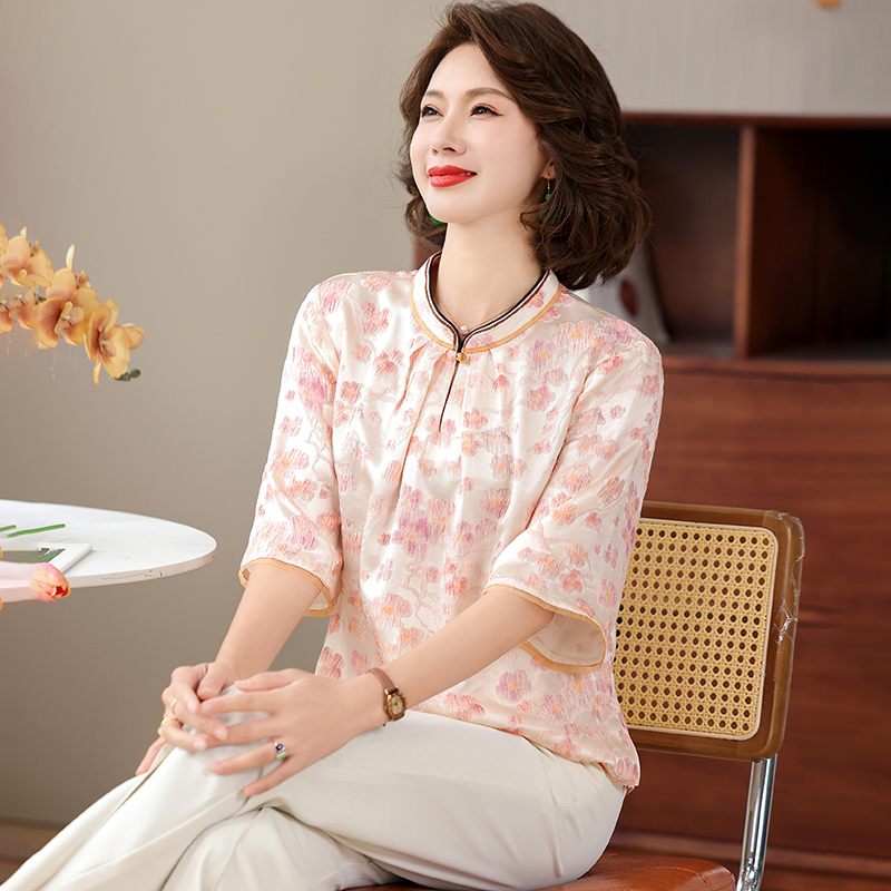 卡若维娅真丝桑蚕丝上衣复古小衫