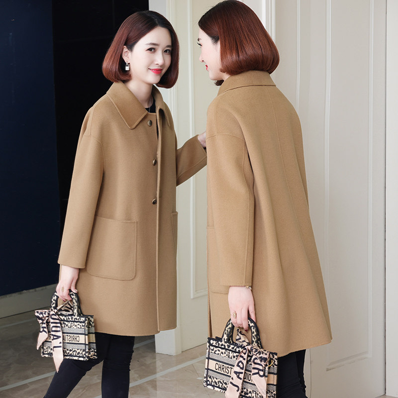 【断码清仓】双面零羊绒大衣女中长款小个子高端毛呢外套流行新款