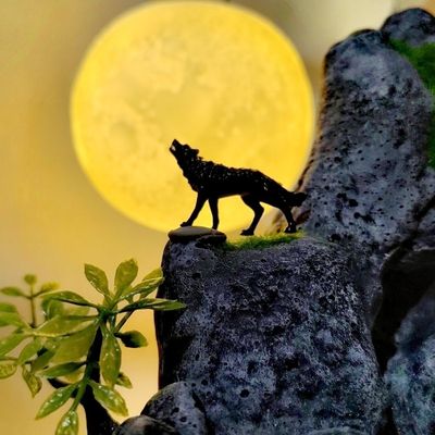 狼摆件狼摆件招财领头狼摆件客厅办公室茶桌装饰家工艺品手工微缩