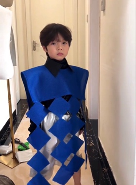 六一儿童环保时装秀男女孩表演走秀衣服装幼儿园亲子手工diy材料