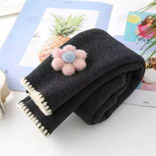 女童加绒打底裤秋中厚宝宝款冬款可爱保暖裤百搭儿童加绒裤子