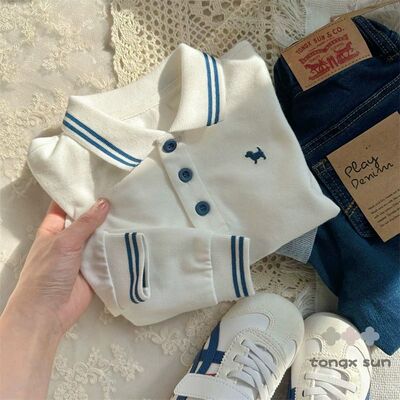 POLO衫男童春秋上衣翻领刺绣