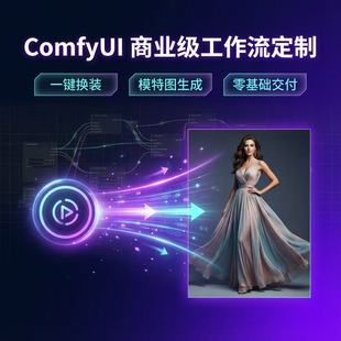 comfyui 工作流定制电商一键换装换背景艺术摄影定制搭建工作流