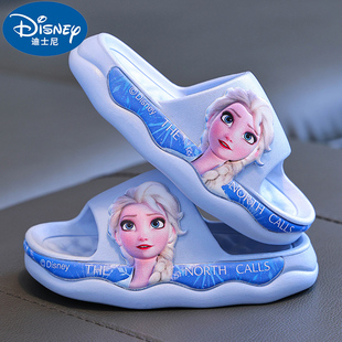女童凉拖鞋 迪士尼夏季 艾莎公主防滑软底室内洗澡中小童女孩凉拖鞋