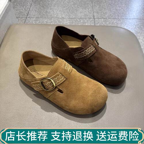 2026年春季热风女鞋一字带勃肯鞋女乐福鞋穆勒一脚蹬舒适平底单鞋