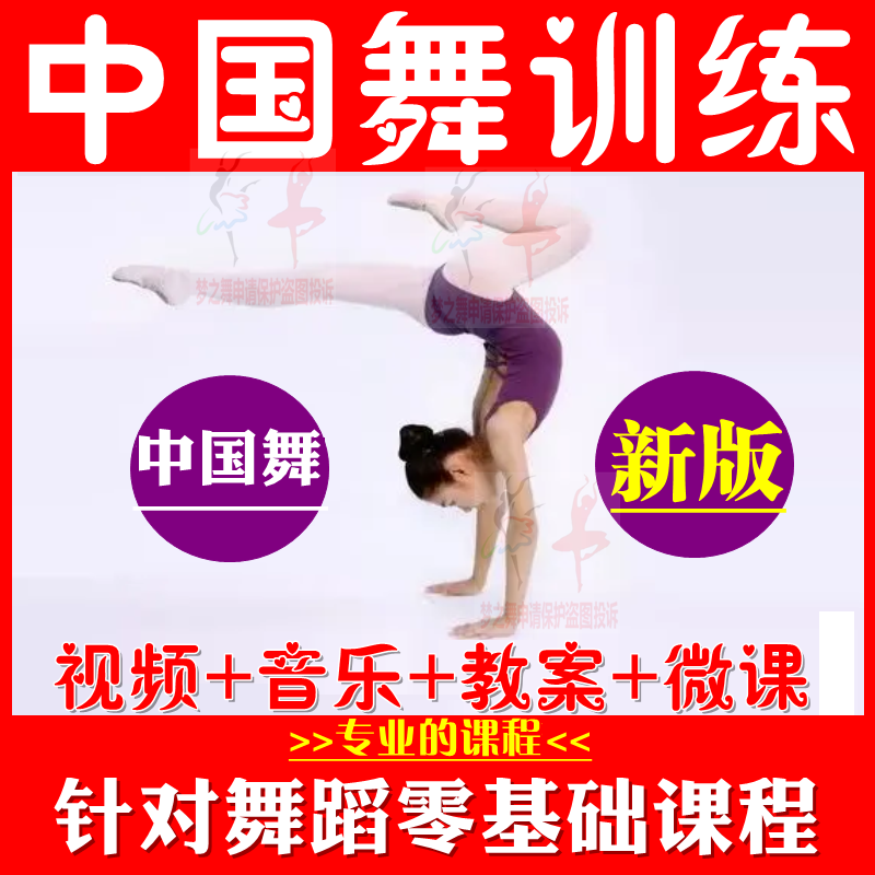 中国舞基本功训练教材把杆技巧教学舞蹈课程基训组合视频教程教案