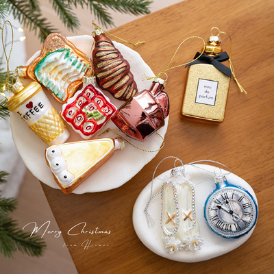 创意玻璃时钟香水高跟鞋模具挂件