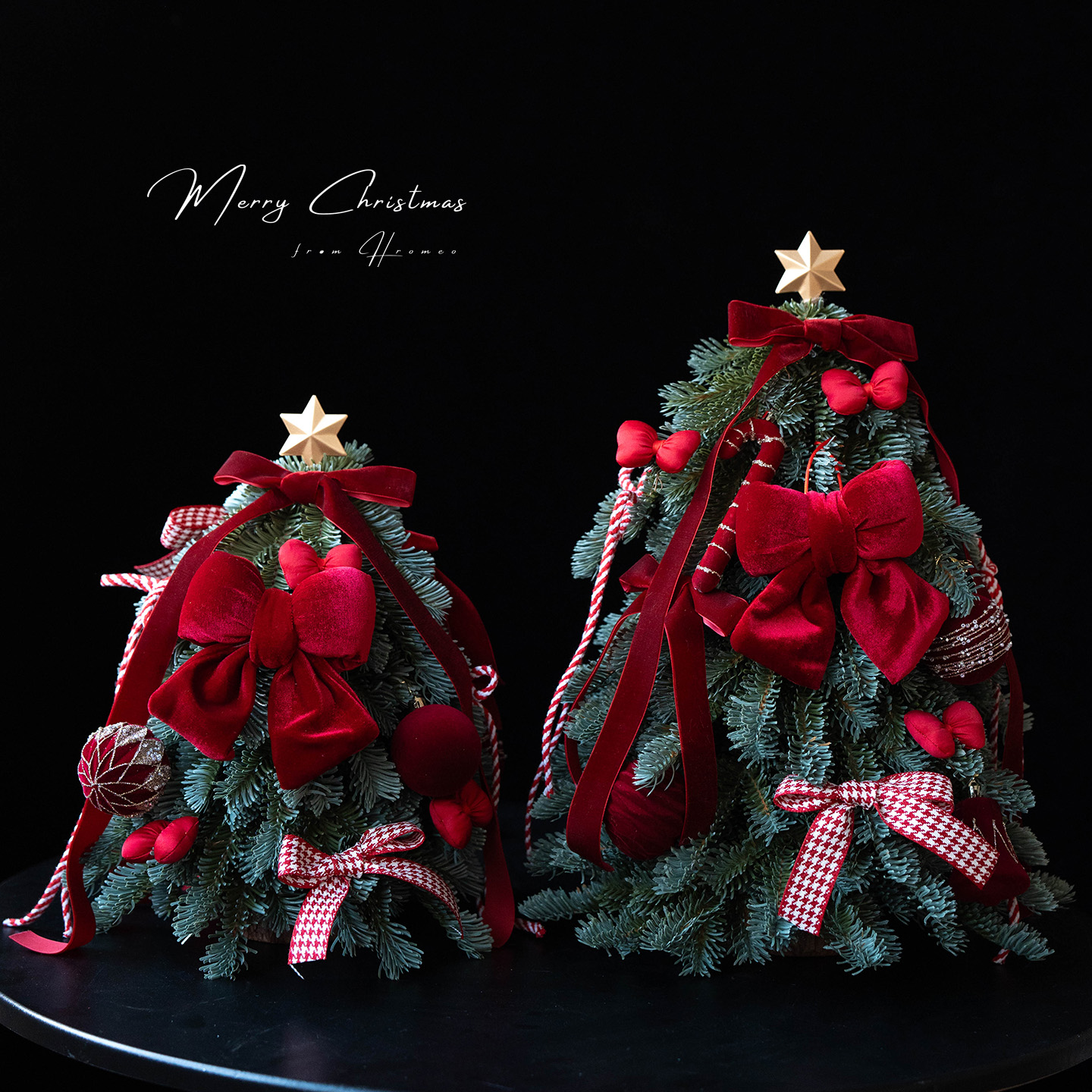 纯PE诺贝松仿真圣诞树桌面摆件