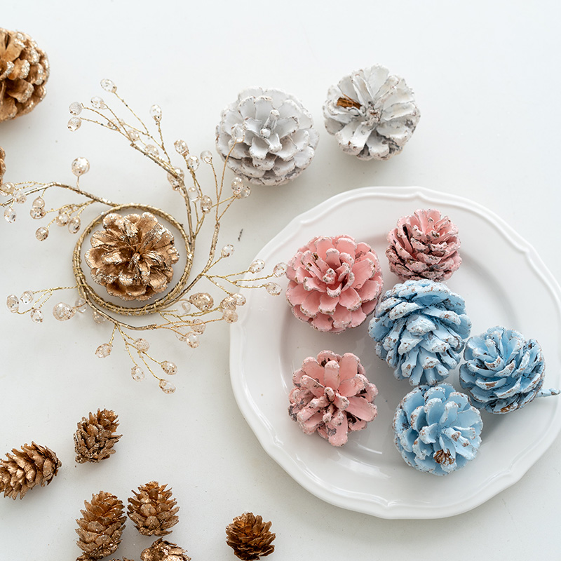 hromeo彩色松果装饰资材