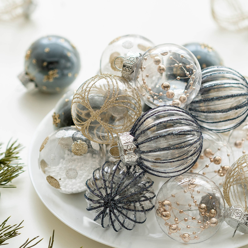 Hromeo蓝色系圣诞彩绘球