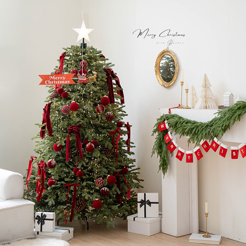 Hromeo红色装饰PE圣诞树