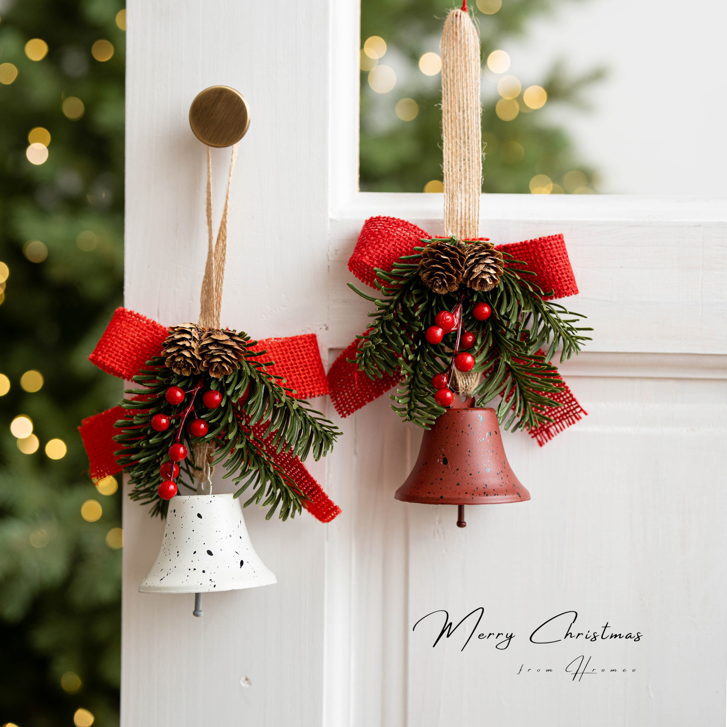 圣诞装饰北欧铃铛车挂门把手装饰