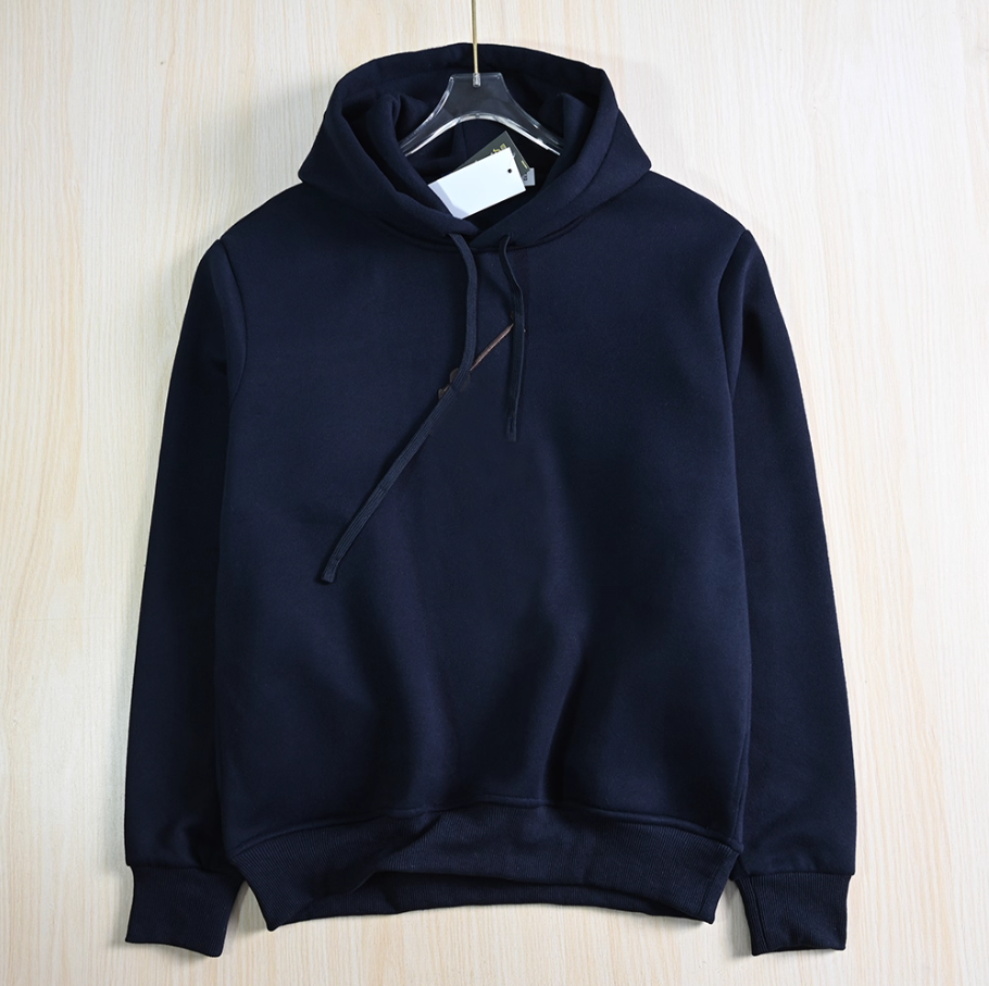 男装好货 2510/23 美国单 加绒保暖软皮贴布刺绣连帽休闲长袖卫衣