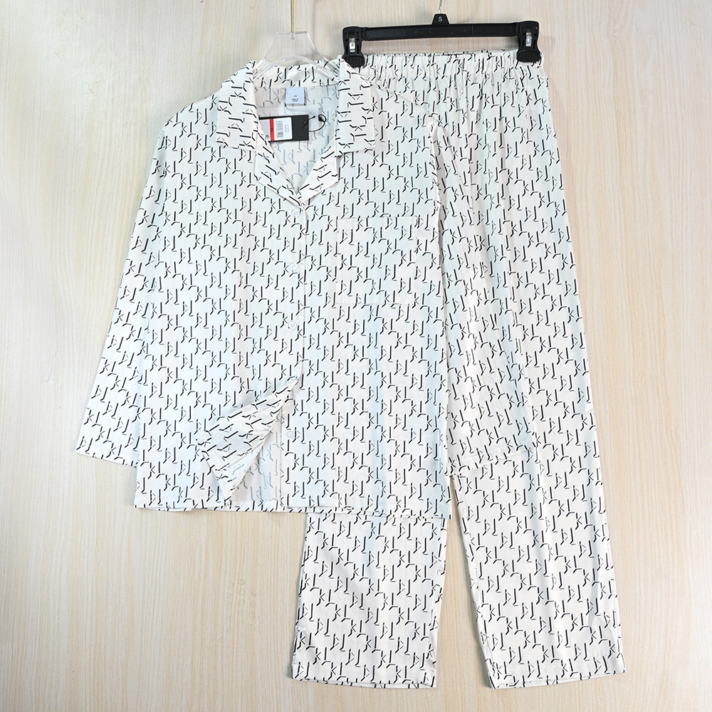 思琪女装261/19  美系K尔丝滑凉感印花长袖上衣松紧裤家居服套装