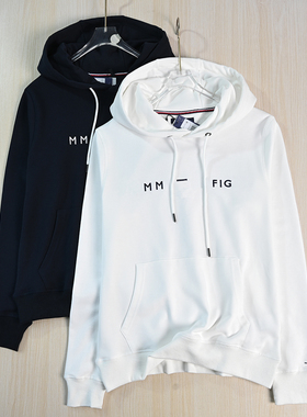 情侣款2512/22 美汤系早春简约圈棉刺绣字母连帽休闲长袖卫衣