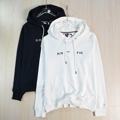 简约圈棉刺绣字母连帽休闲卫衣