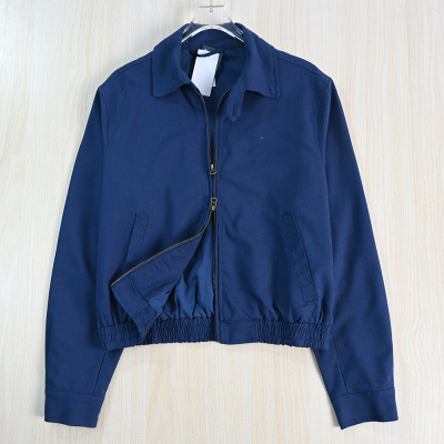 通勤风亚麻刺绣翻领休闲夹克外套