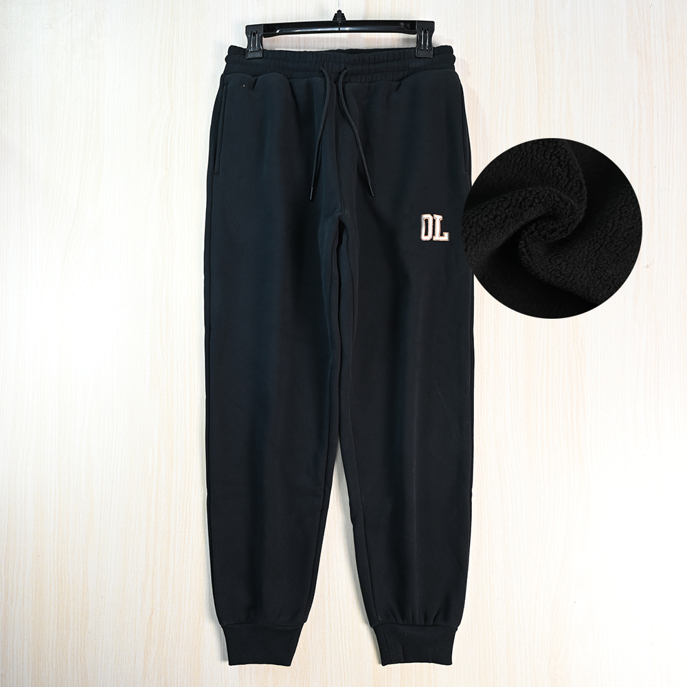 加绒保暖松紧腰系带修身休闲卫裤