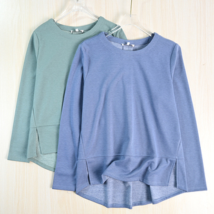 卫衣 4斜纹弹力磨绒拼接开叉圆领休闲长袖 思琪女装 2512