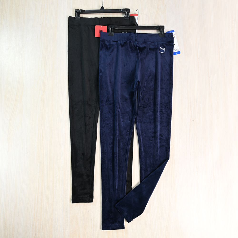 柔软弹力丝绒松紧腰修身小脚长裤