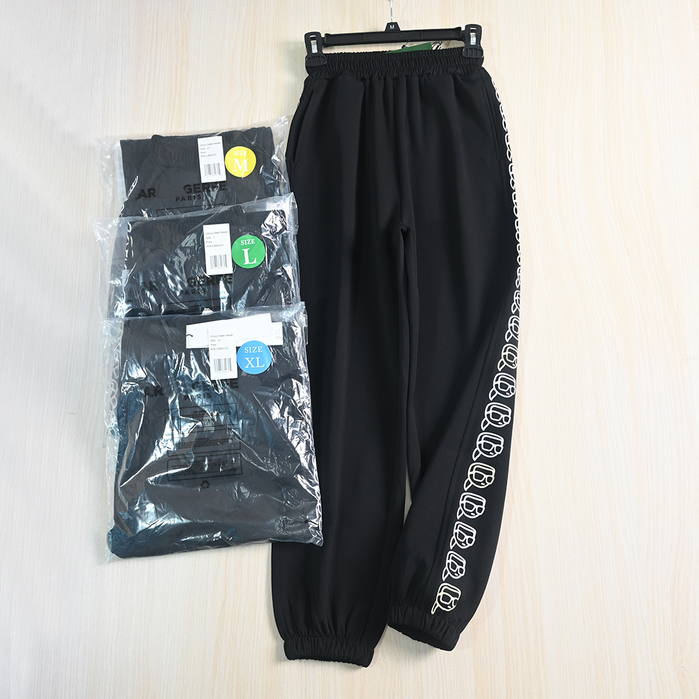 罗马布松紧高腰休闲运动裤