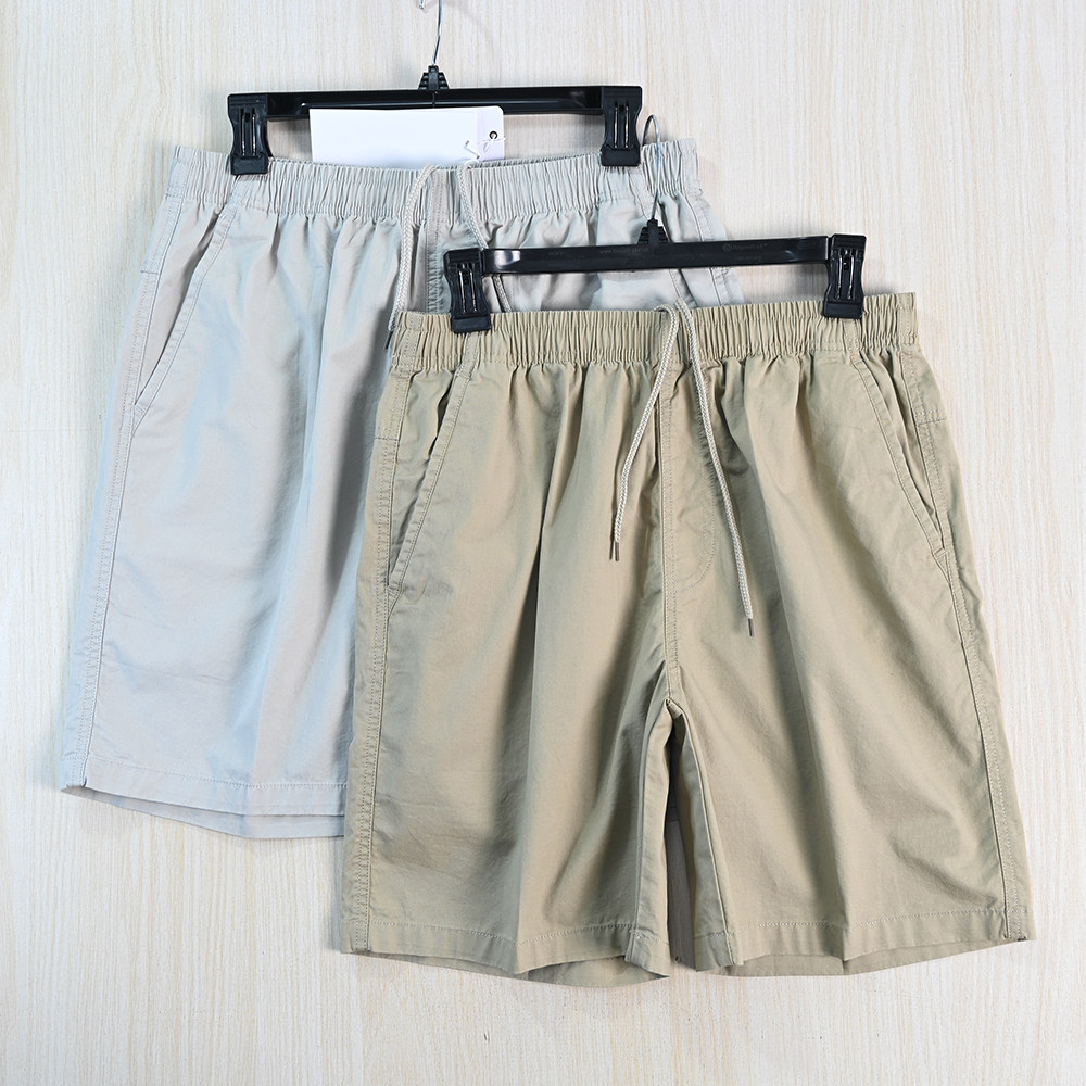 男装好货263/30 法国单弹力棉松紧腰系带休闲五分短裤