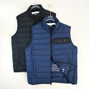 厚实软胶字母立领夹棉保暖马夹