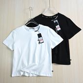 休闲短袖 思琪女装 T恤 美系 棉质领口刺绣字母圆领短款 254