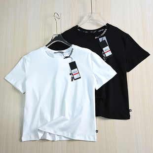 254 休闲短袖 棉质领口刺绣字母圆领短款 T恤 美系 思琪女装