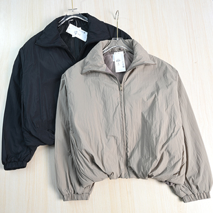 棉衣薄外套 29秋冬蓬松感空气棉拉链开身短款 思琪女装 259