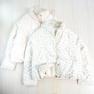 思琪女装 29甜美减龄立领小碎花加厚保暖棉服棉衣外套女 2512