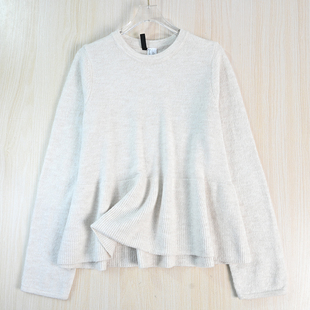 长袖 思琪女装 瑞典单通勤软和裙摆圆领修身 针织毛衣 2512