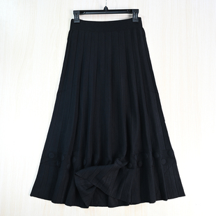 优雅冬季 厚实松紧腰针织百褶半身裙 2512 思琪女装
