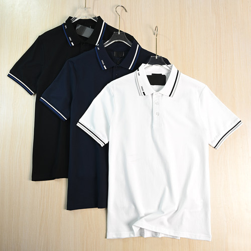 精致通勤领边撞色休闲短袖Polo衫