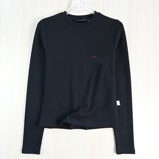 2512 T恤打底衫 休闲长袖 柔软磨绒棉质刺绣圆领修身 思琪女装