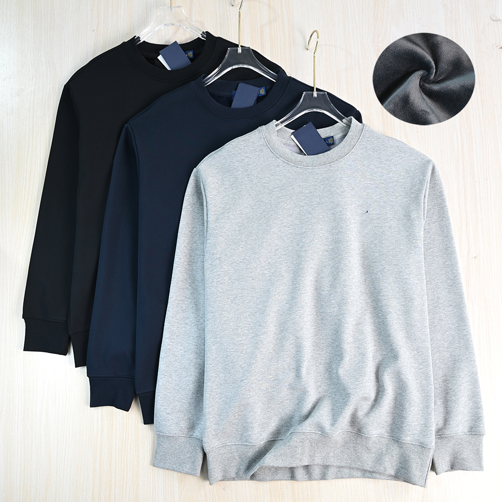 刺绣加绒保暖男士圆领休闲卫衣