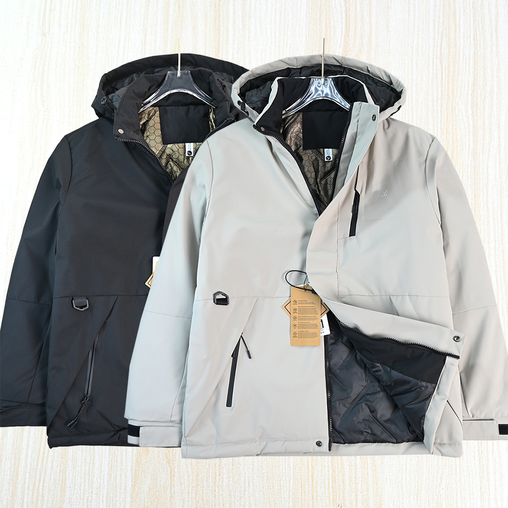 户外休闲可脱卸帽夹棉保暖冲锋衣