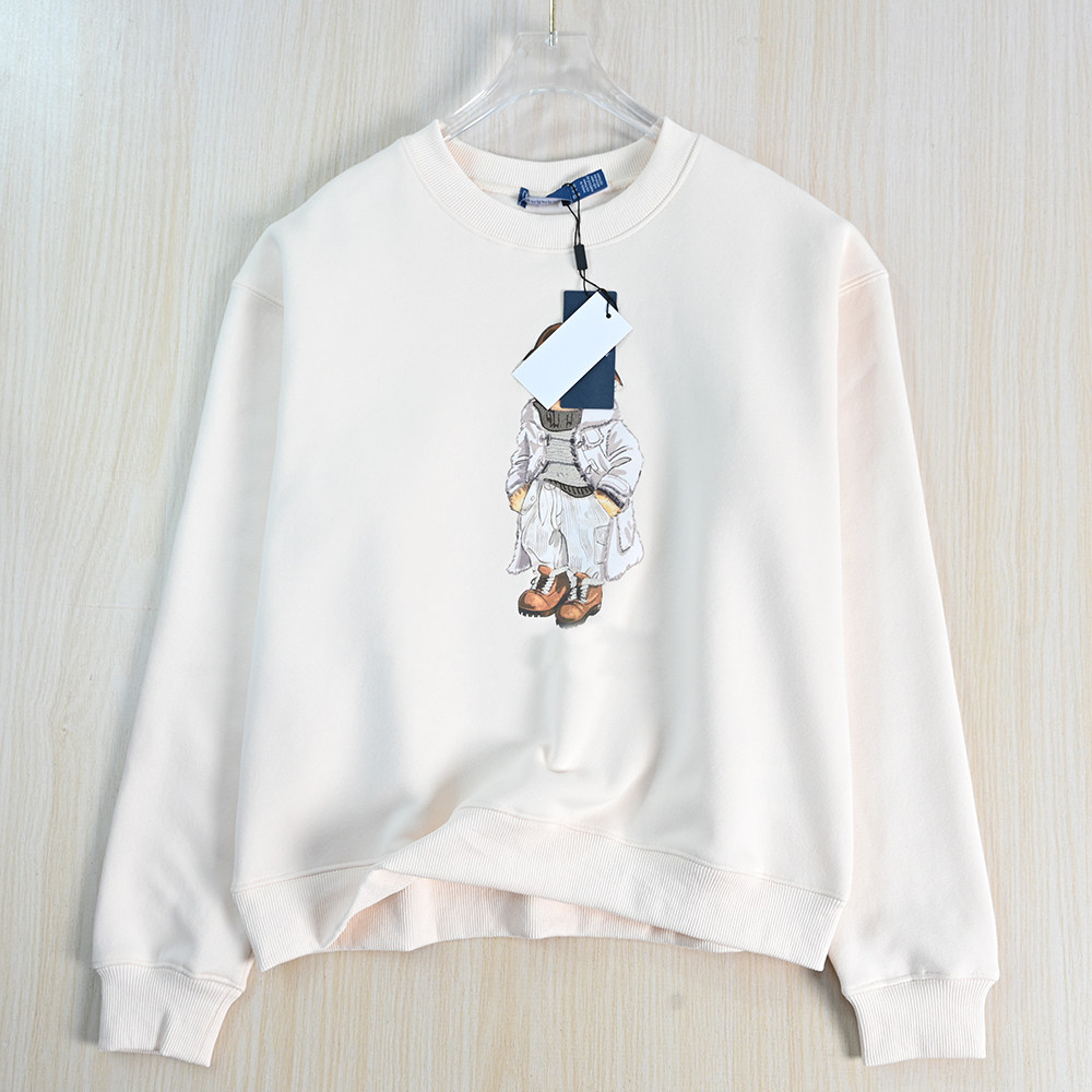 经典卡通熊腹绒圆领休闲长袖卫衣