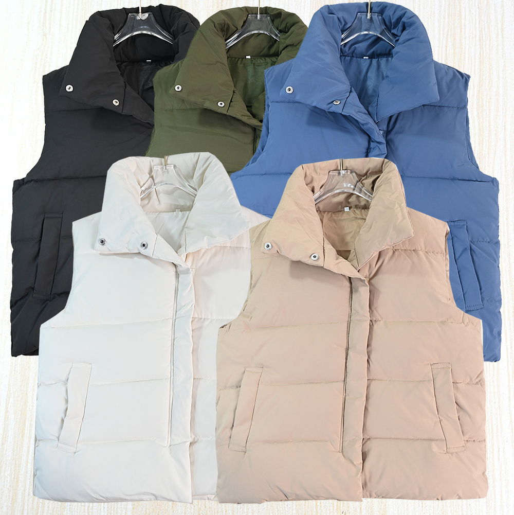 冬季厚实保暖立领夹棉无袖棉马夹