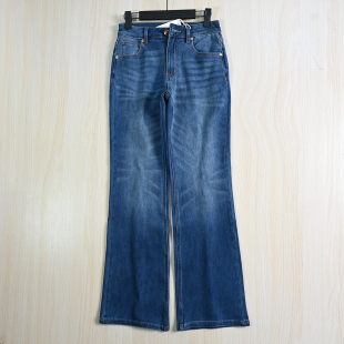 253 小直筒微喇叭牛仔裤 弹力棉高腰修身 美系风格 思琪女装