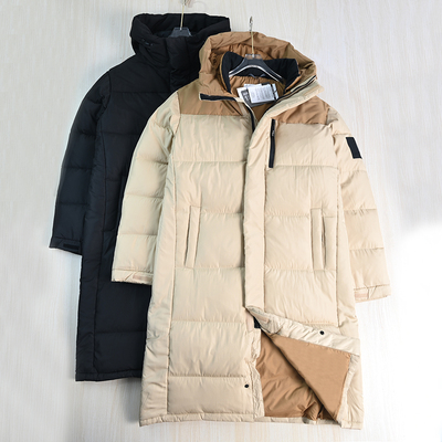 厚实保暖80绒连帽中长款羽绒服