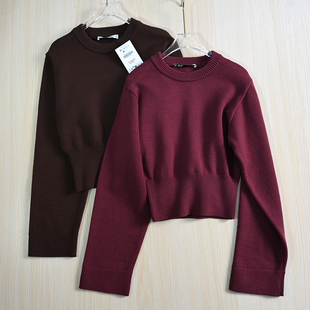 251 针织衫 短款 毛衣 质感复古简约圆领修身 思琪女装