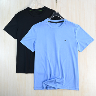 软弹丝光棉胶印字母圆领休闲短袖 T恤 好货263 男装
